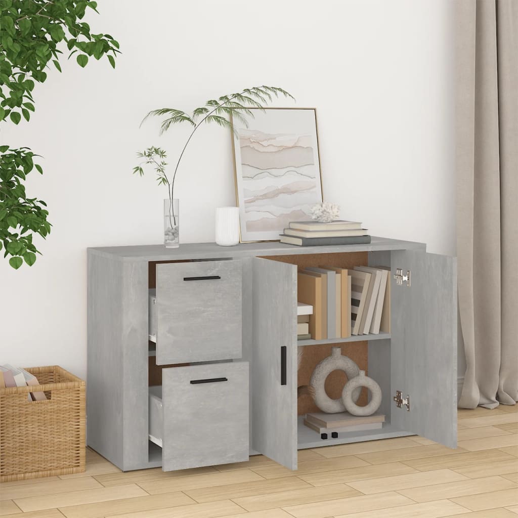 Credenza Grigio Cemento 100x33x59,5 cm in Legno Multistrato - homemem39