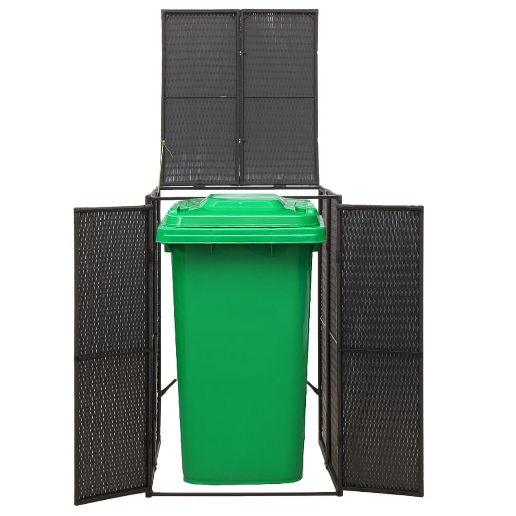 Copribidone Singolo Nero 70x80x117 cm in Polyrattan - homemem39