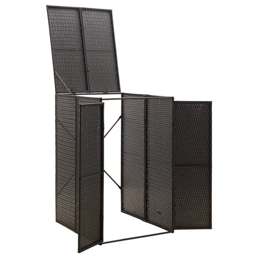 Copribidone Singolo Nero 70x80x117 cm in Polyrattan - homemem39
