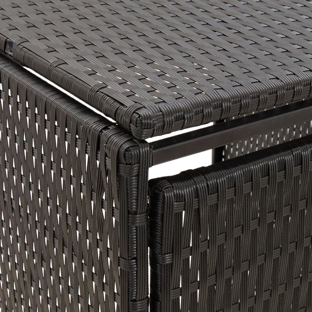 Copribidone Doppio Nero 140x80x117 cm in Polyrattan - homemem39