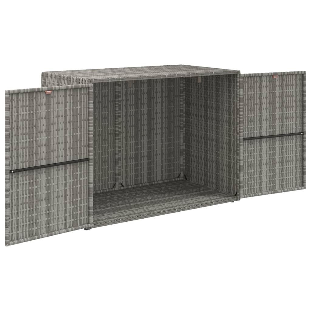 Mobile Portaoggetti da Giardino Grigio 100x55,5x80cm Polyrattan - homemem39
