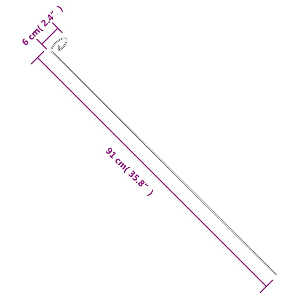 Supporti per Piante da Giardino 20 pz Verde Scuro 91 cm Acciaio - homemem39