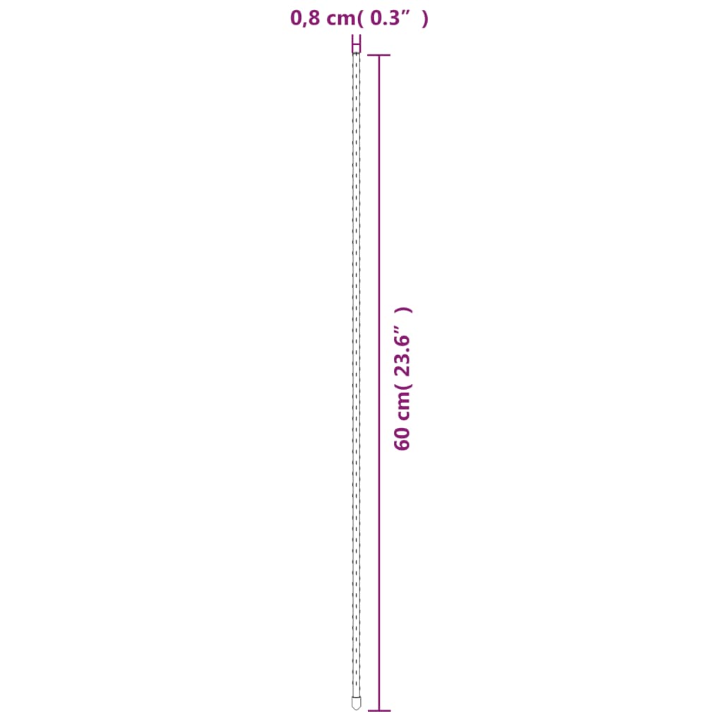 Supporti per Piante da Giardino 30 pz Verde 60 cm Acciaio | homemem39