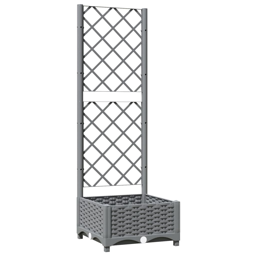 Fioriera da Giardino e Graticcio Grigio Chiaro 40x40x121,5cm PP - homemem39