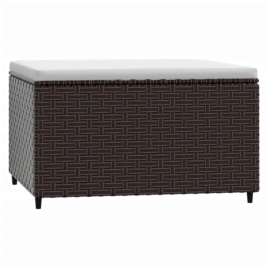 Poggiapiedi da Giardino con Cuscini 2 pz in Polyrattan Marrone - homemem39