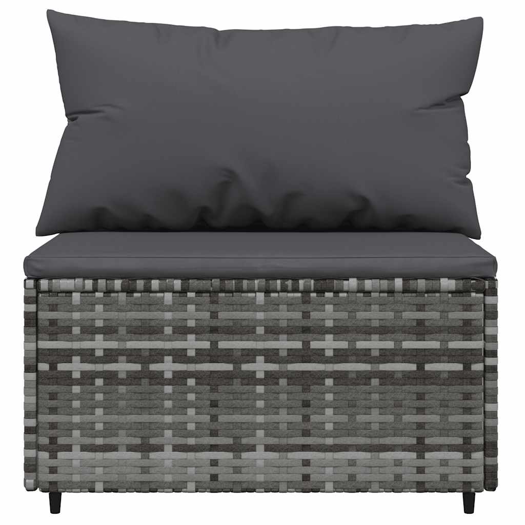 Set Divani da Giardino 4 pz con Cuscini in Polyrattan Grigio - homemem39
