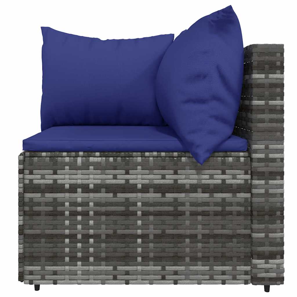 Set Divani da Giardino 4 pz con Cuscini in Polyrattan Grigio - homemem39