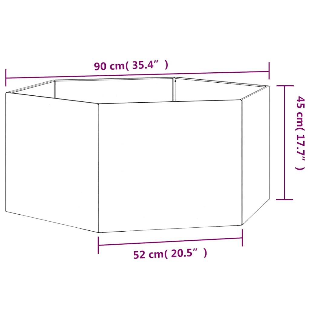 Fioriera Ruggine 90x90x45 cm Acciaio Corten | homemem39