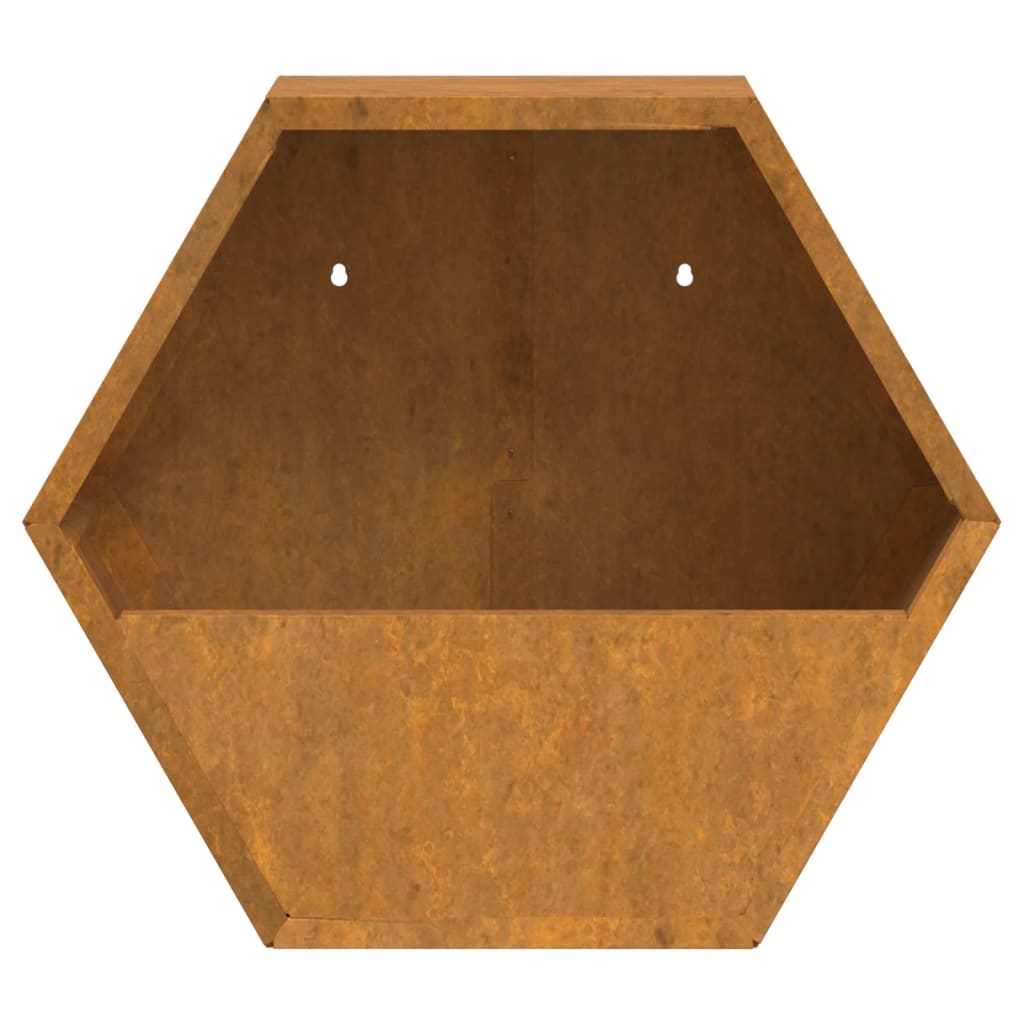 Fioriere da Parete 2 pz Ruggine in Acciaio Corten 30x10x25 cm - homemem39