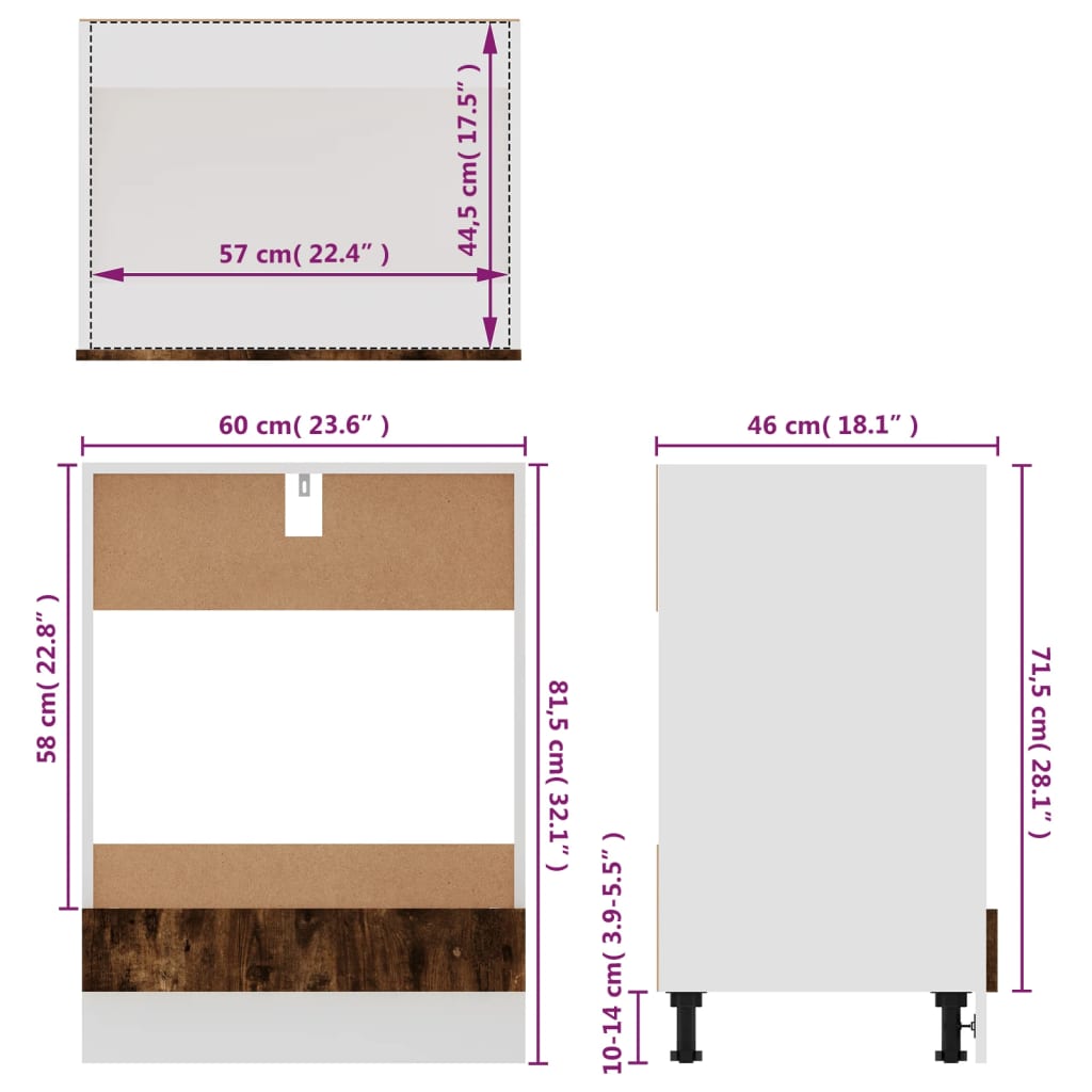 Mobile da Forno “Riga” Rovere Fumo 60x46x81,5 cm - homemem39