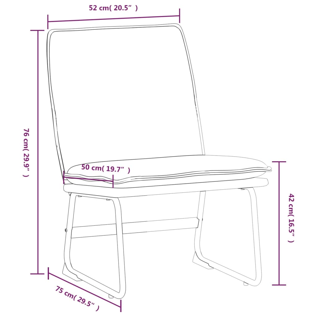 Sedia Lounge Crema 52x75x76 cm in Tessuto | homemem39