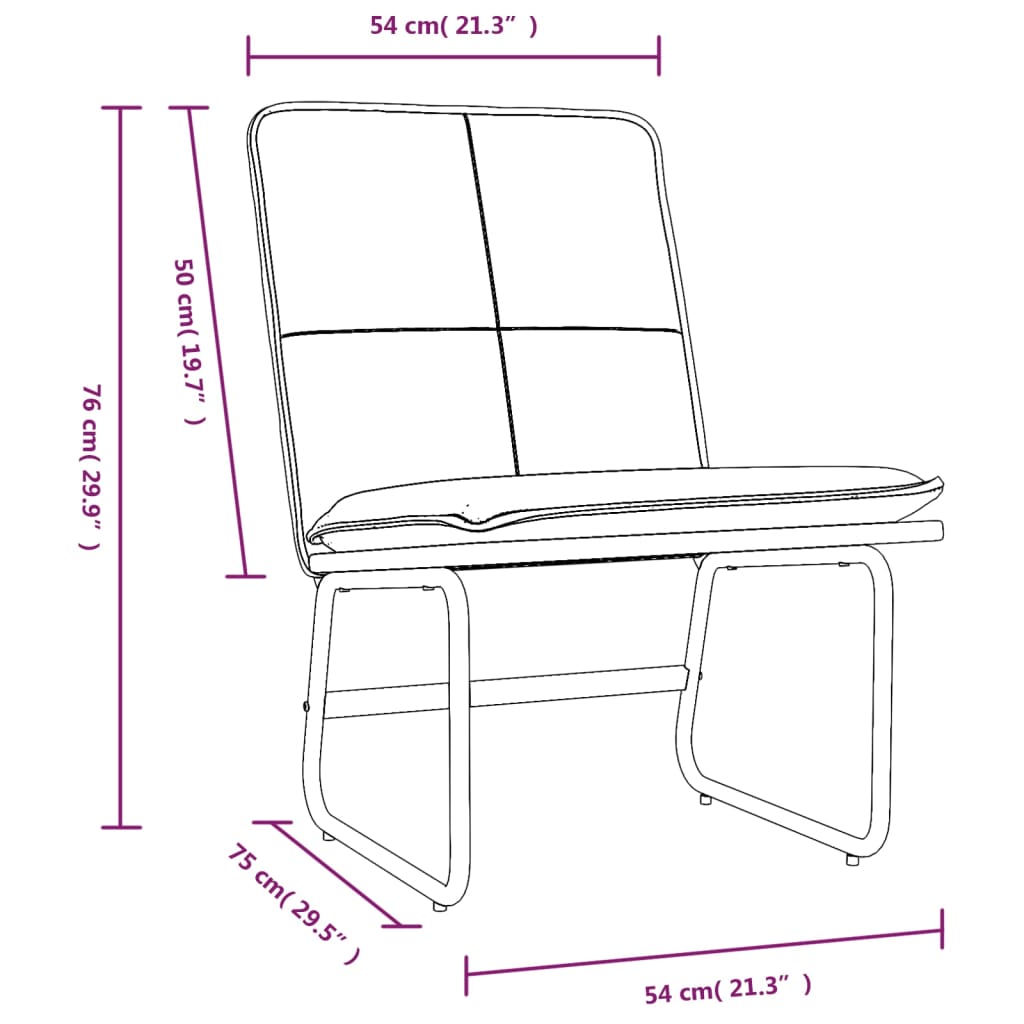 Sedia Lounge Cappuccino 54x75x76 cm in Similpelle | homemem39
