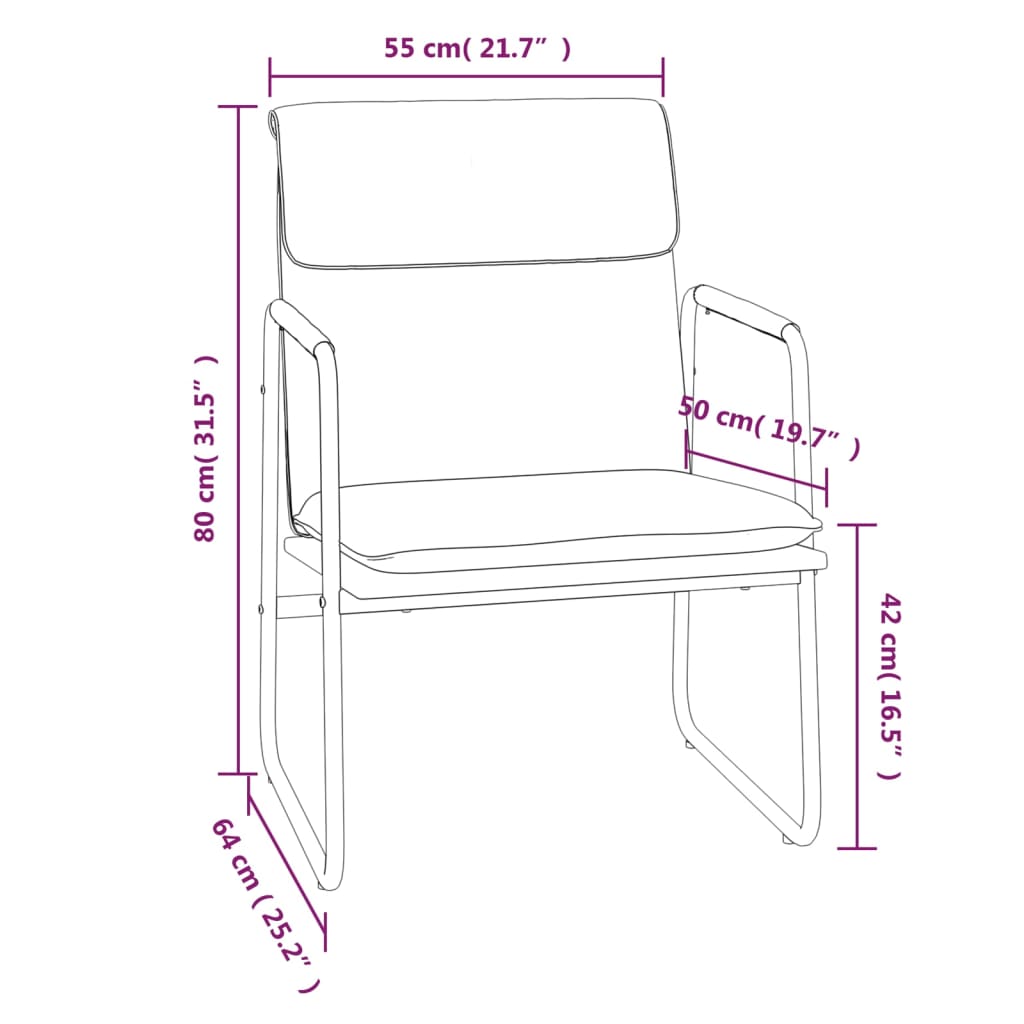 Sedia Lounge Grigia 55x64x80 cm in Similpelle | homemem39