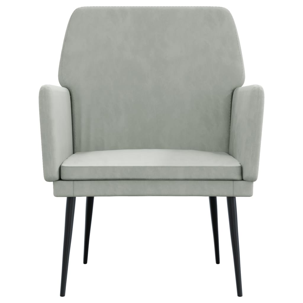 Poltrona Grigio Chiaro 62x79x79 cm Velluto - homemem39