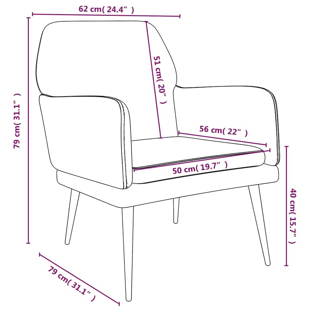 Poltrona Gialla 62x79x79 cm Velluto | homemem39