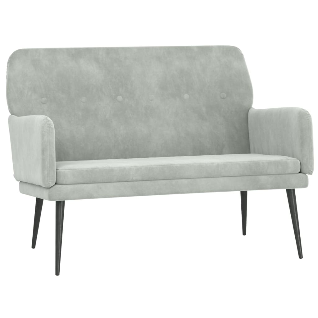 Panca Grigio Chiaro 108x79x79 cm in Velluto - homemem39