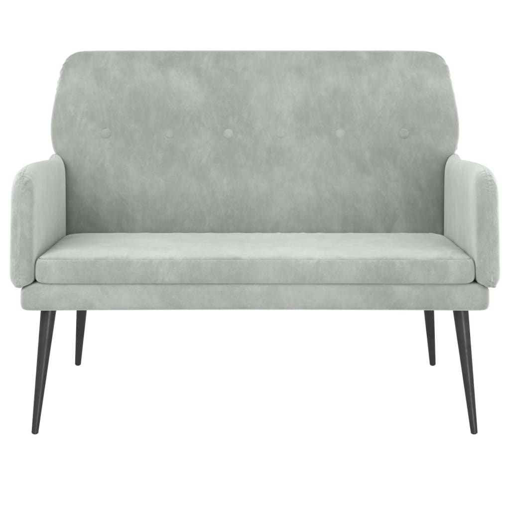 Panca Grigio Chiaro 108x79x79 cm in Velluto - homemem39
