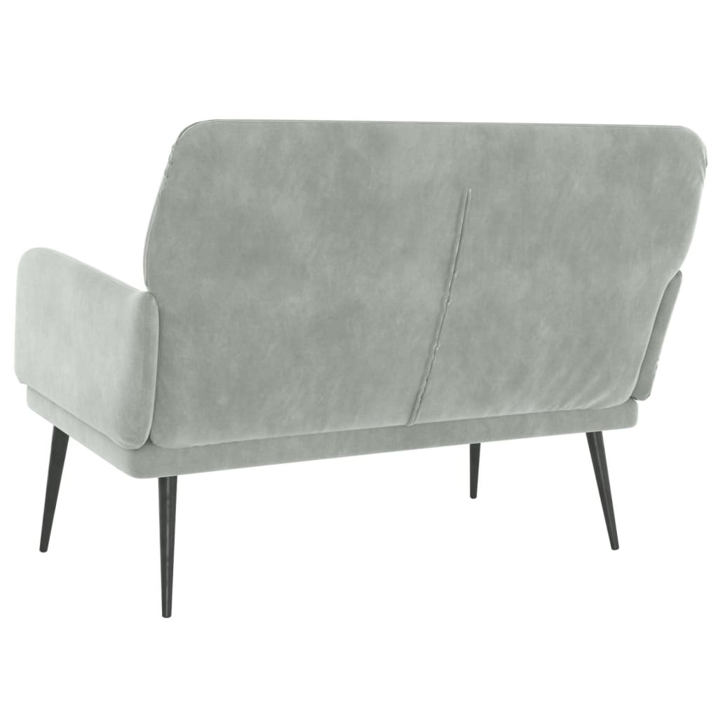 Panca Grigio Chiaro 108x79x79 cm in Velluto - homemem39