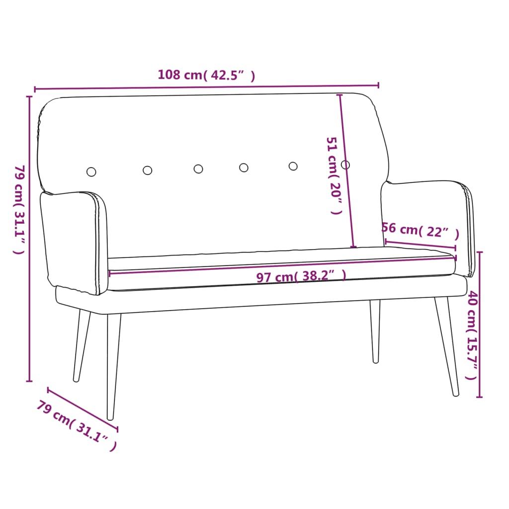 Panca Grigio Chiaro 108x79x79 cm in Velluto - homemem39