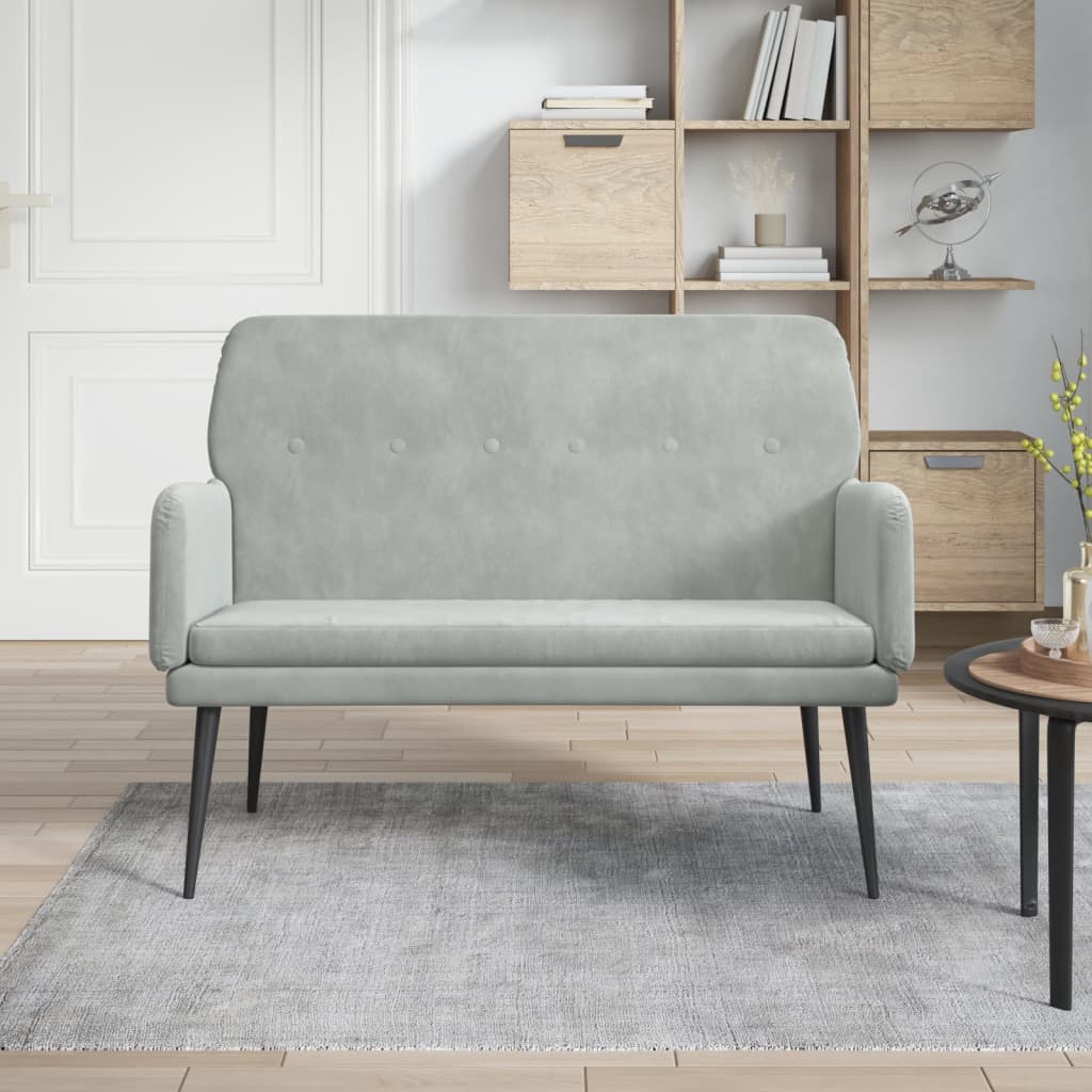 Panca Grigio Chiaro 108x79x79 cm in Velluto - homemem39