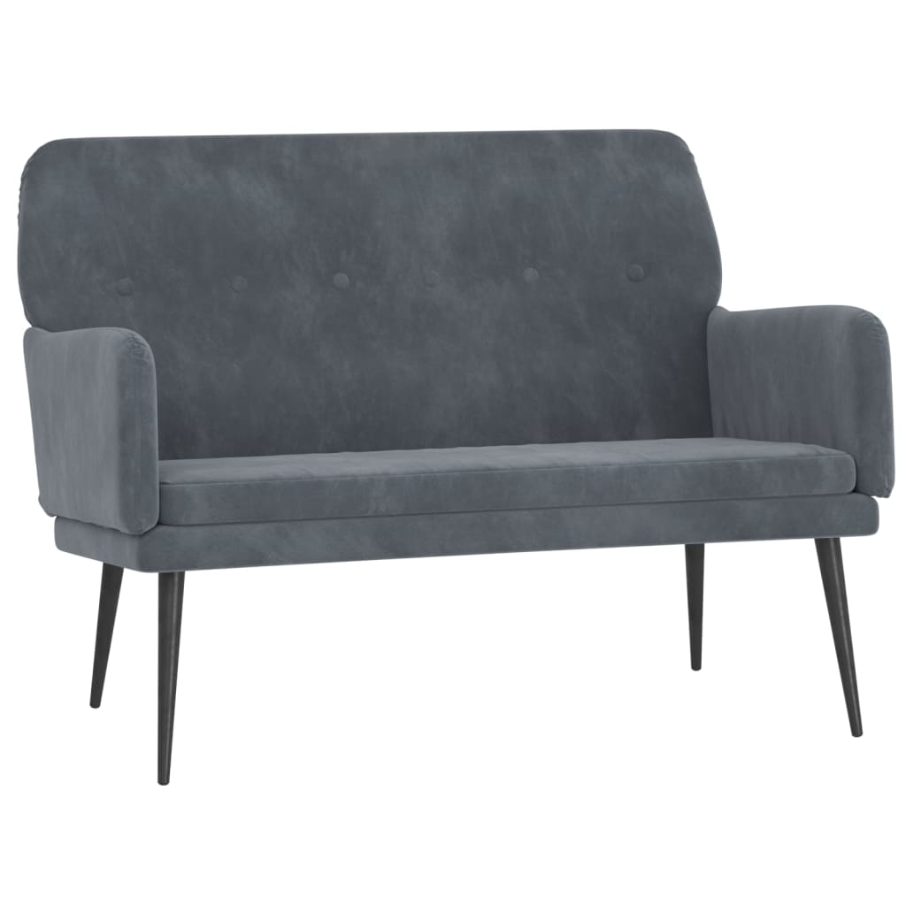 Panca Grigio Scuro 108x79x79 cm in Velluto - homemem39