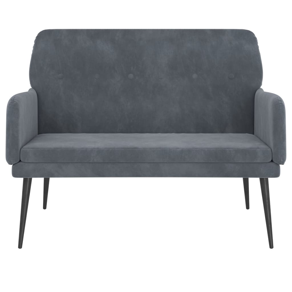Panca Grigio Scuro 108x79x79 cm in Velluto - homemem39