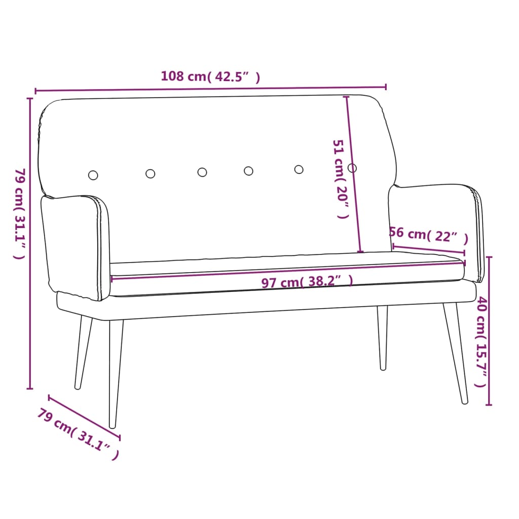 Panca Grigio Scuro 108x79x79 cm in Velluto - homemem39