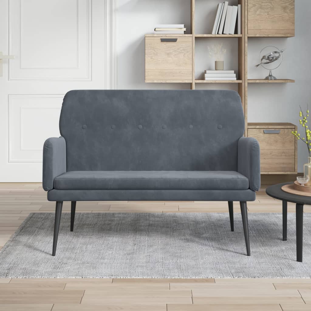 Panca Grigio Scuro 108x79x79 cm in Velluto - homemem39