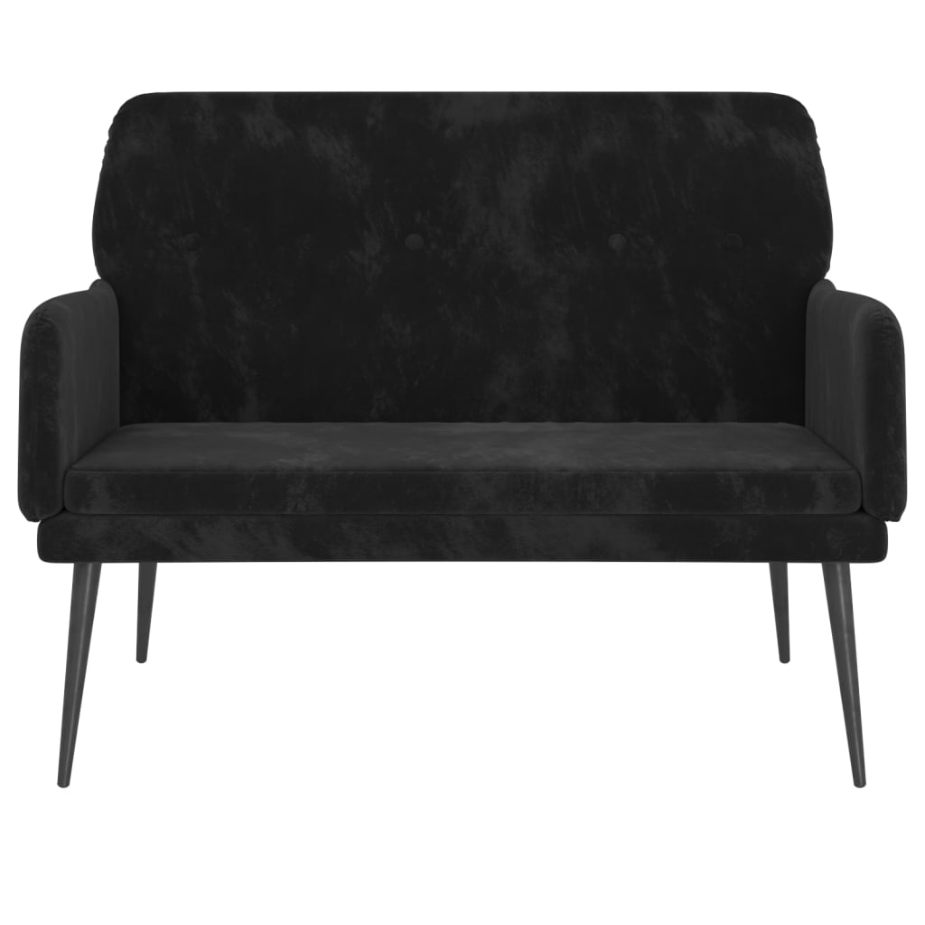 Panca Nera 108x79x79 cm in Velluto - homemem39