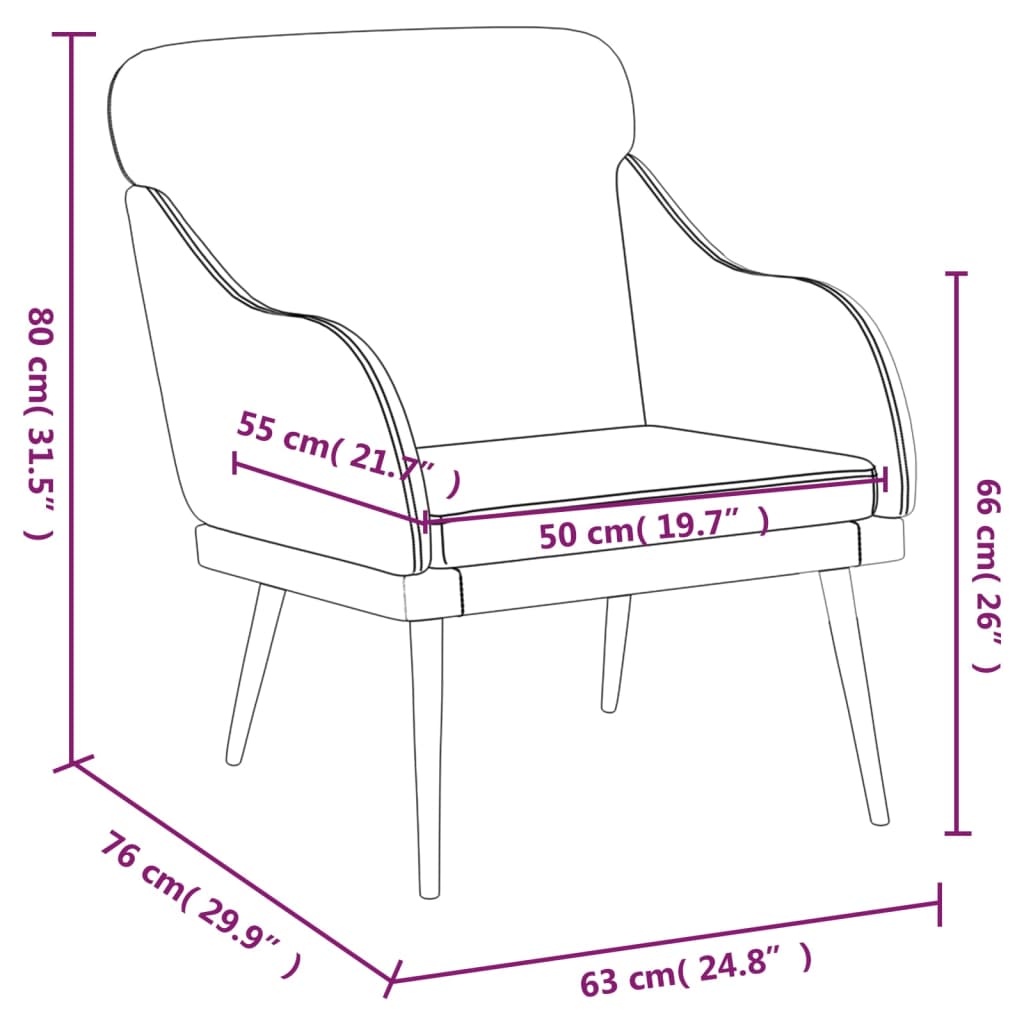 Poltrona Nera 63x76x80 cm Similpelle | homemem39