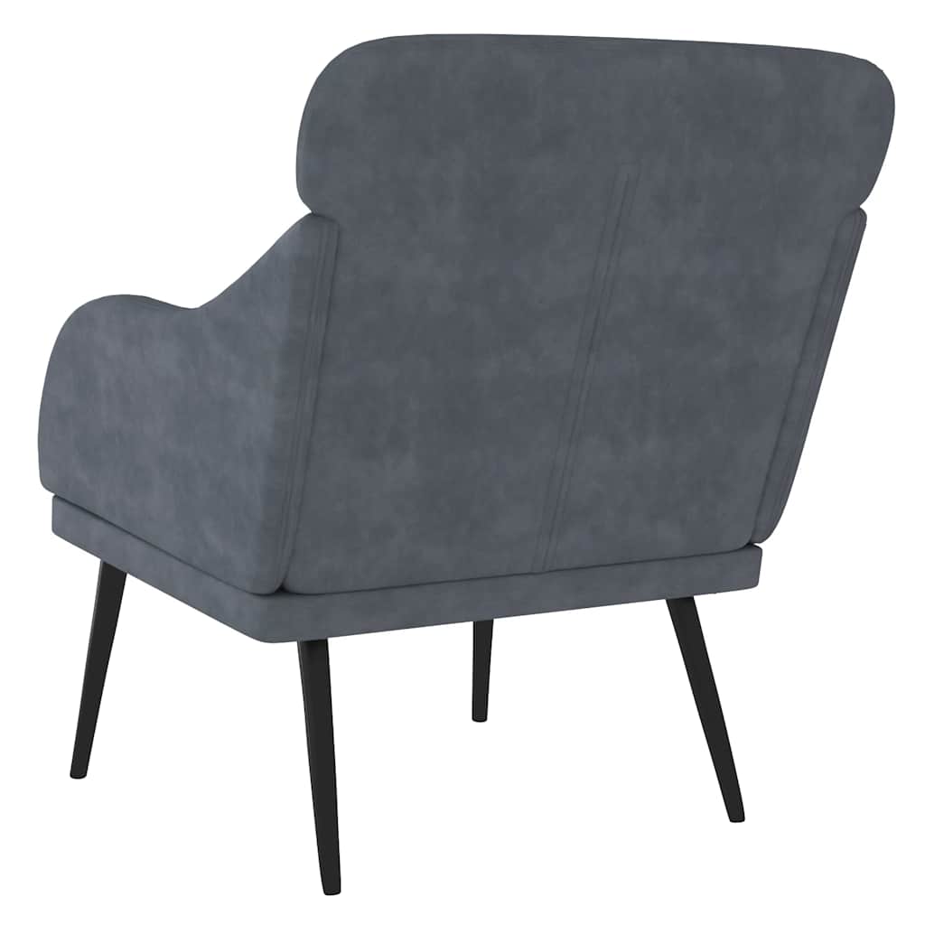 Poltrona Grigio Scuro 63x76x80 cm Velluto - homemem39