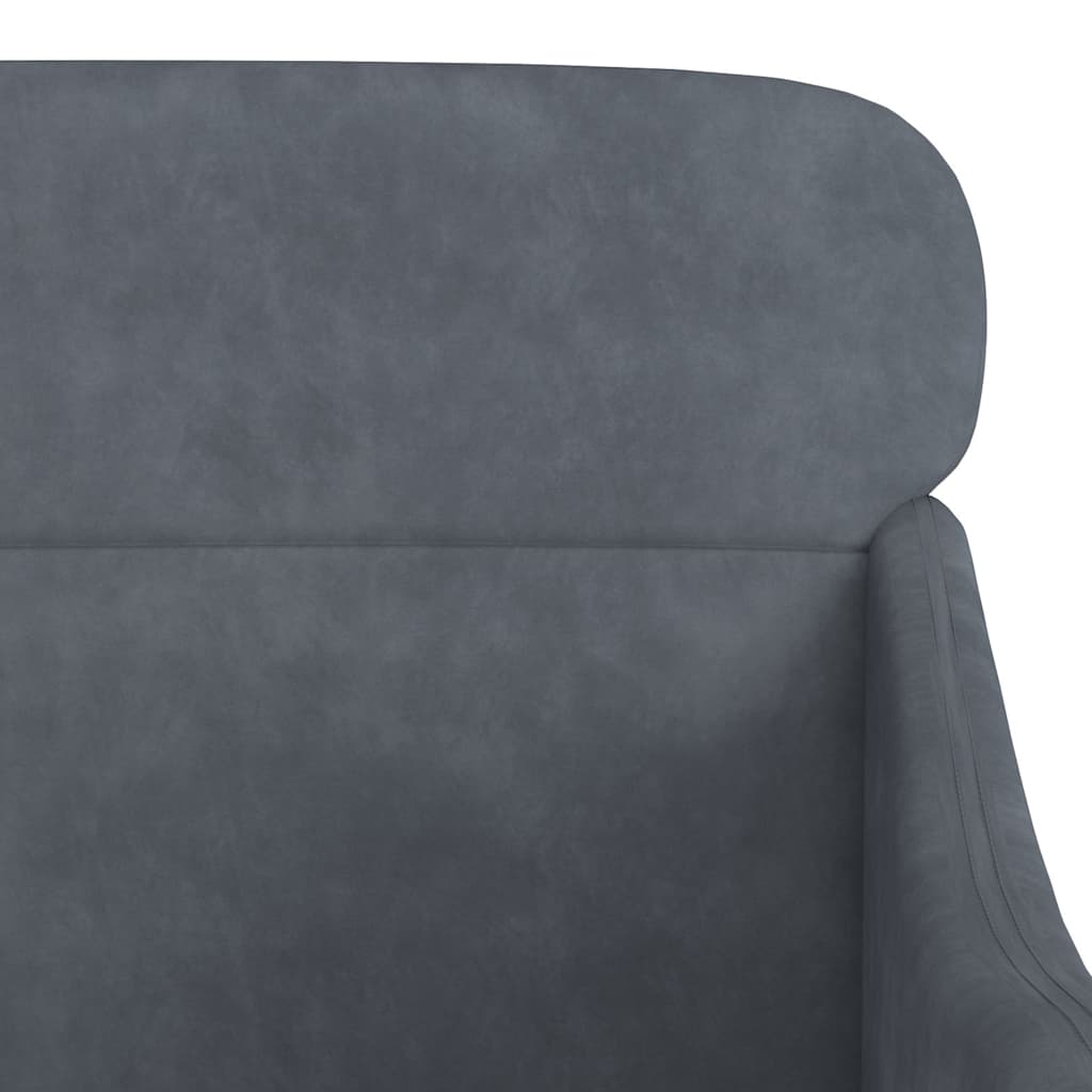 Poltrona Grigio Scuro 63x76x80 cm Velluto - homemem39