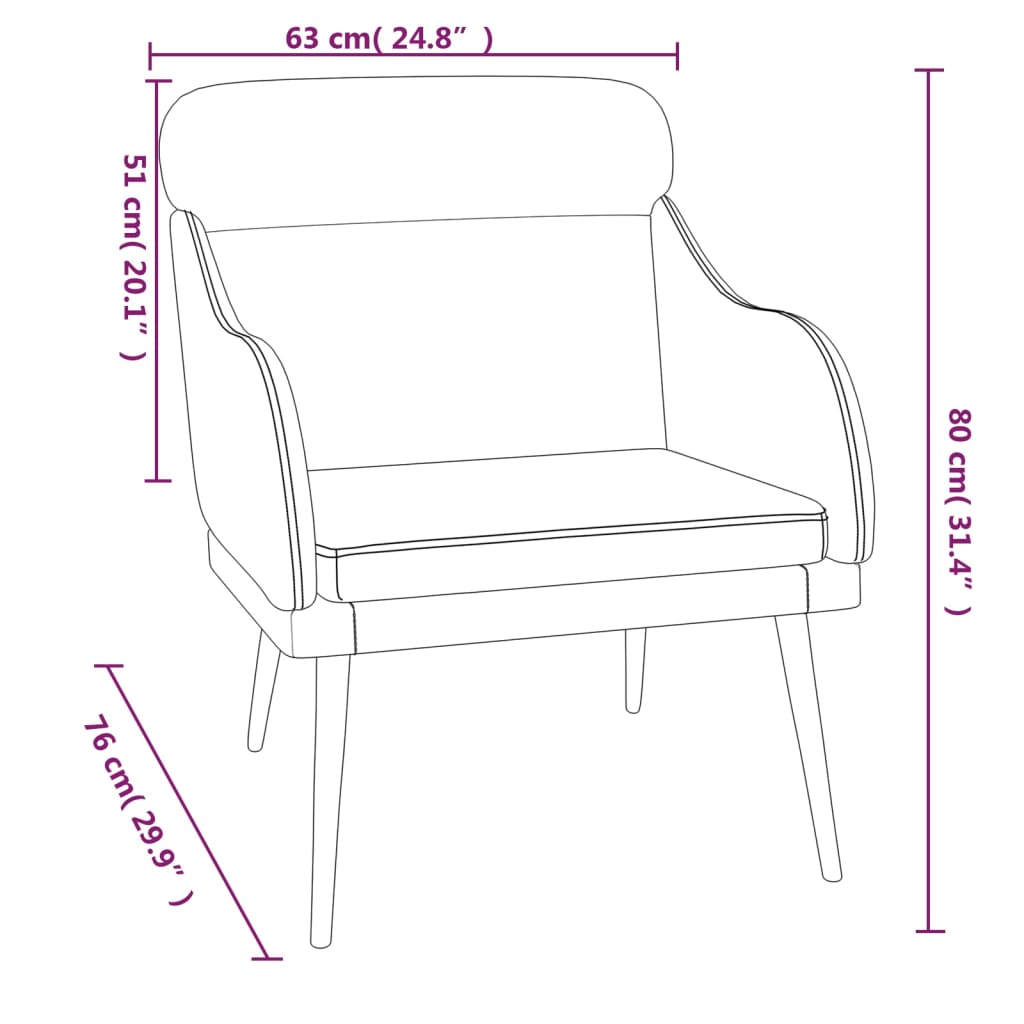 Poltrona Blu 63x76x80 cm Velluto | homemem39