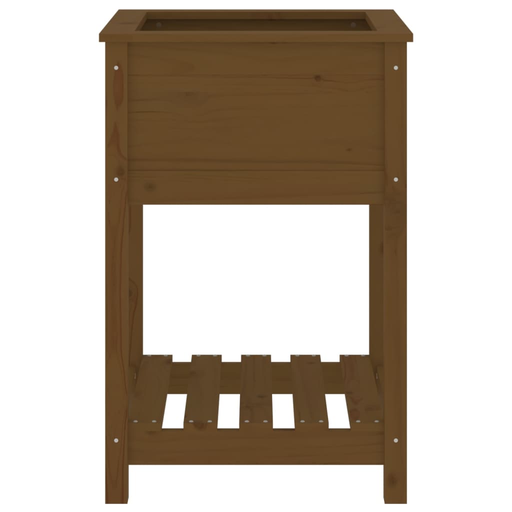 Fioriera con Mensola Ambra 54x54x81cm in Legno Massello di Pino - homemem39