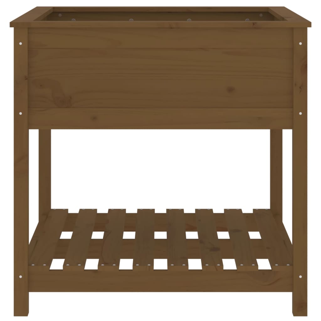 Fioriera con Mensola Ambra 82,5x82,5x81 cm Legno Massello Pino - homemem39