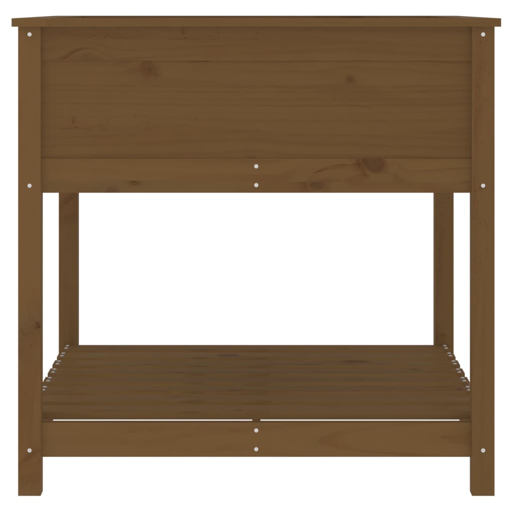 Fioriera con Mensola Ambra 82,5x82,5x81 cm Legno Massello Pino - homemem39