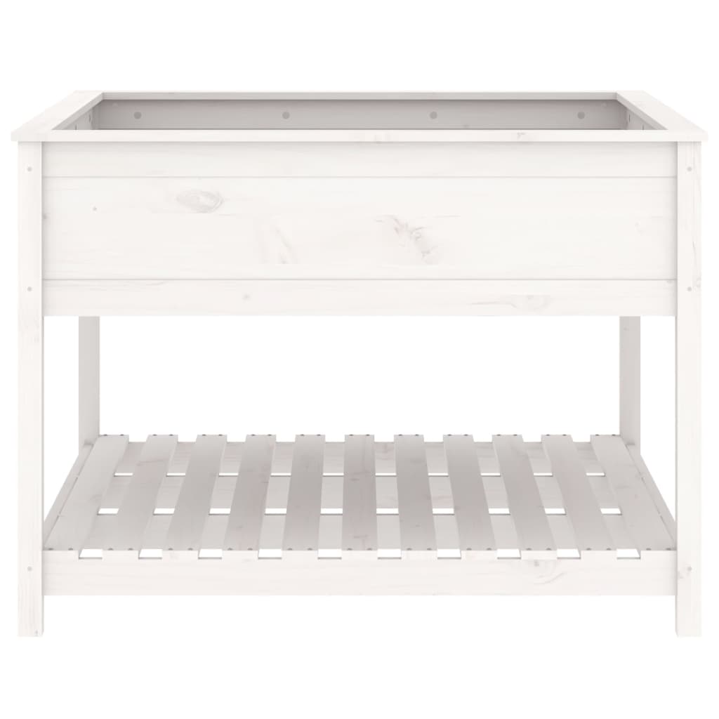 Fioriera Mensola Bianca 111,5x111,5x81cm Legno Massello di Pino - homemem39