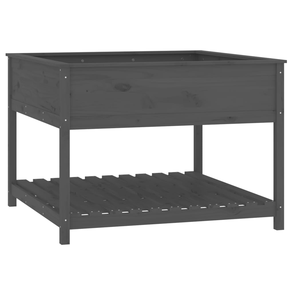 Fioriera Mensola Grigia 111,5x111,5x81cm Legno Massello di Pino - homemem39