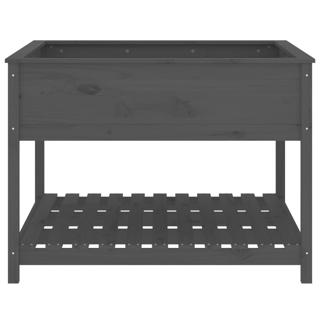 Fioriera Mensola Grigia 111,5x111,5x81cm Legno Massello di Pino - homemem39