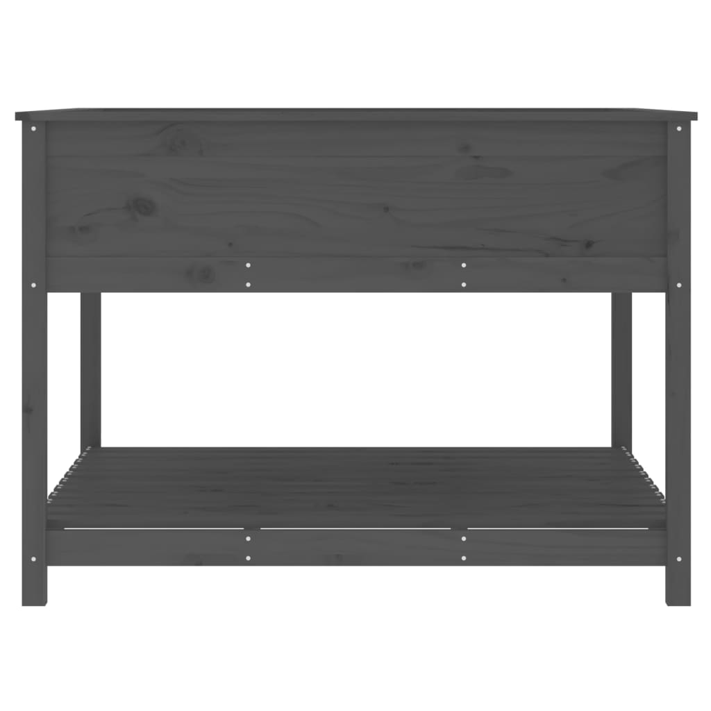 Fioriera Mensola Grigia 111,5x111,5x81cm Legno Massello di Pino - homemem39