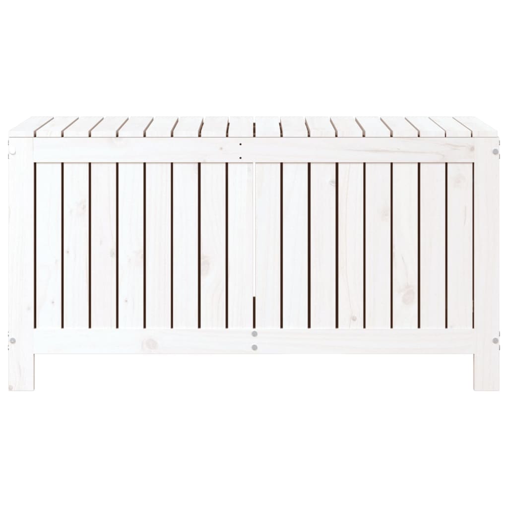 Contenitore da Giardino Bianco 115x49x60 cm Legno Massello Pino - homemem39