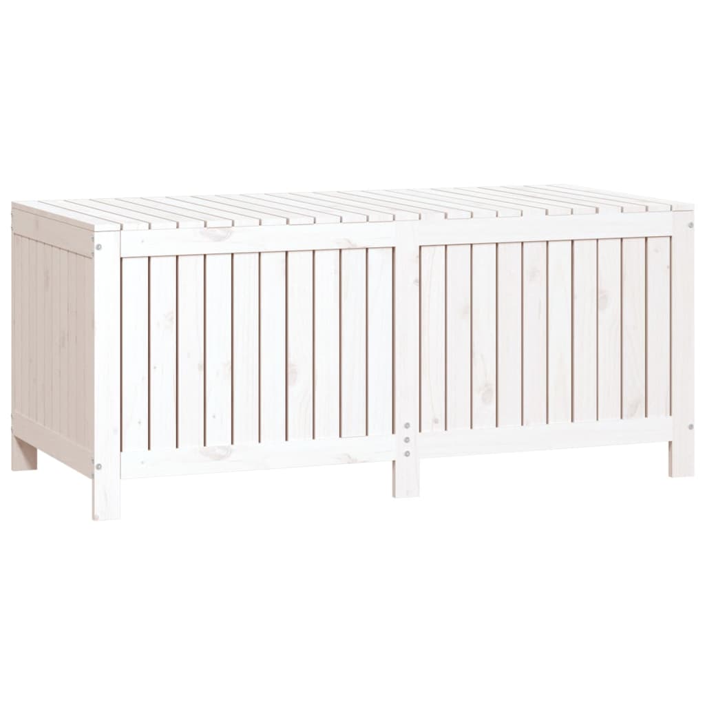 Contenitore da Giardino Bianco 147x68x64 cm Legno Massello Pino - homemem39