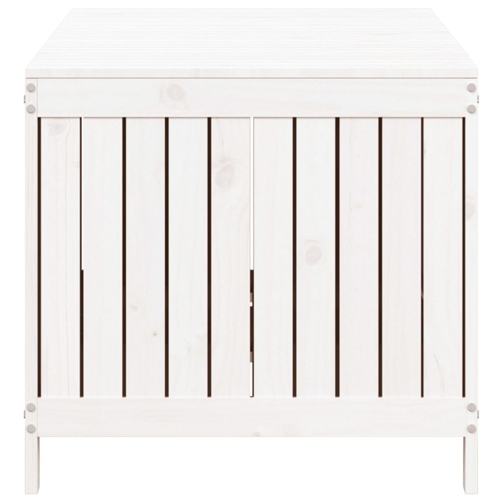 Contenitore da Giardino Bianco 147x68x64 cm Legno Massello Pino - homemem39