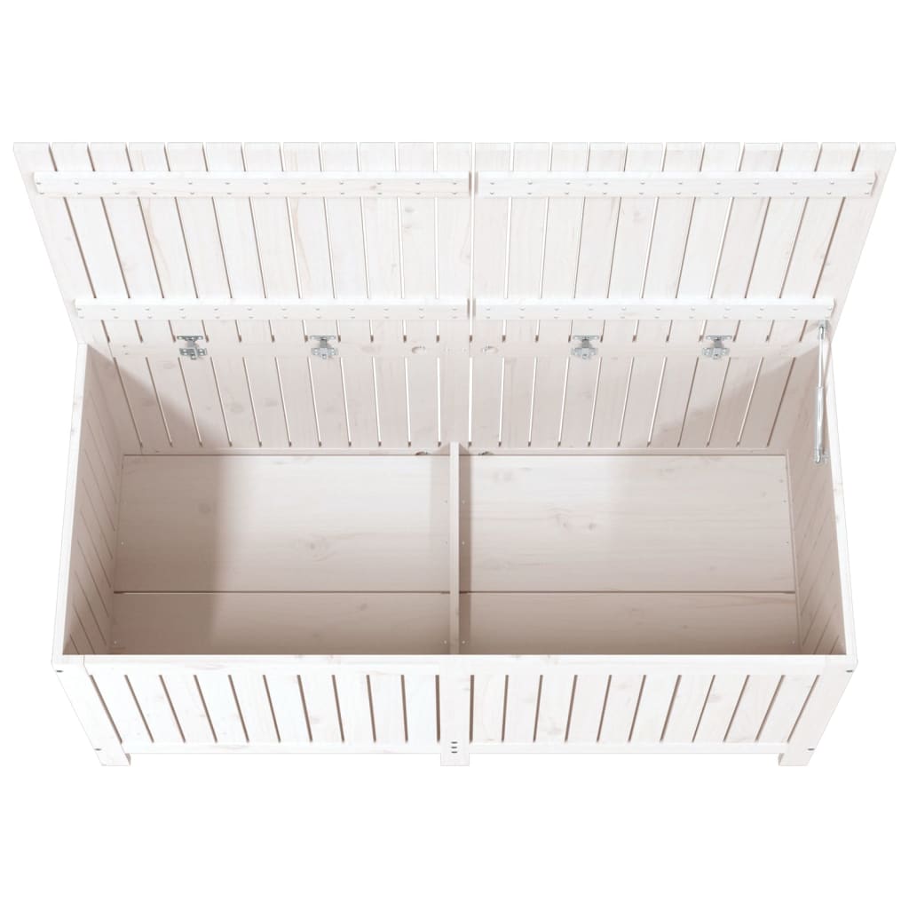 Contenitore da Giardino Bianco 147x68x64 cm Legno Massello Pino - homemem39