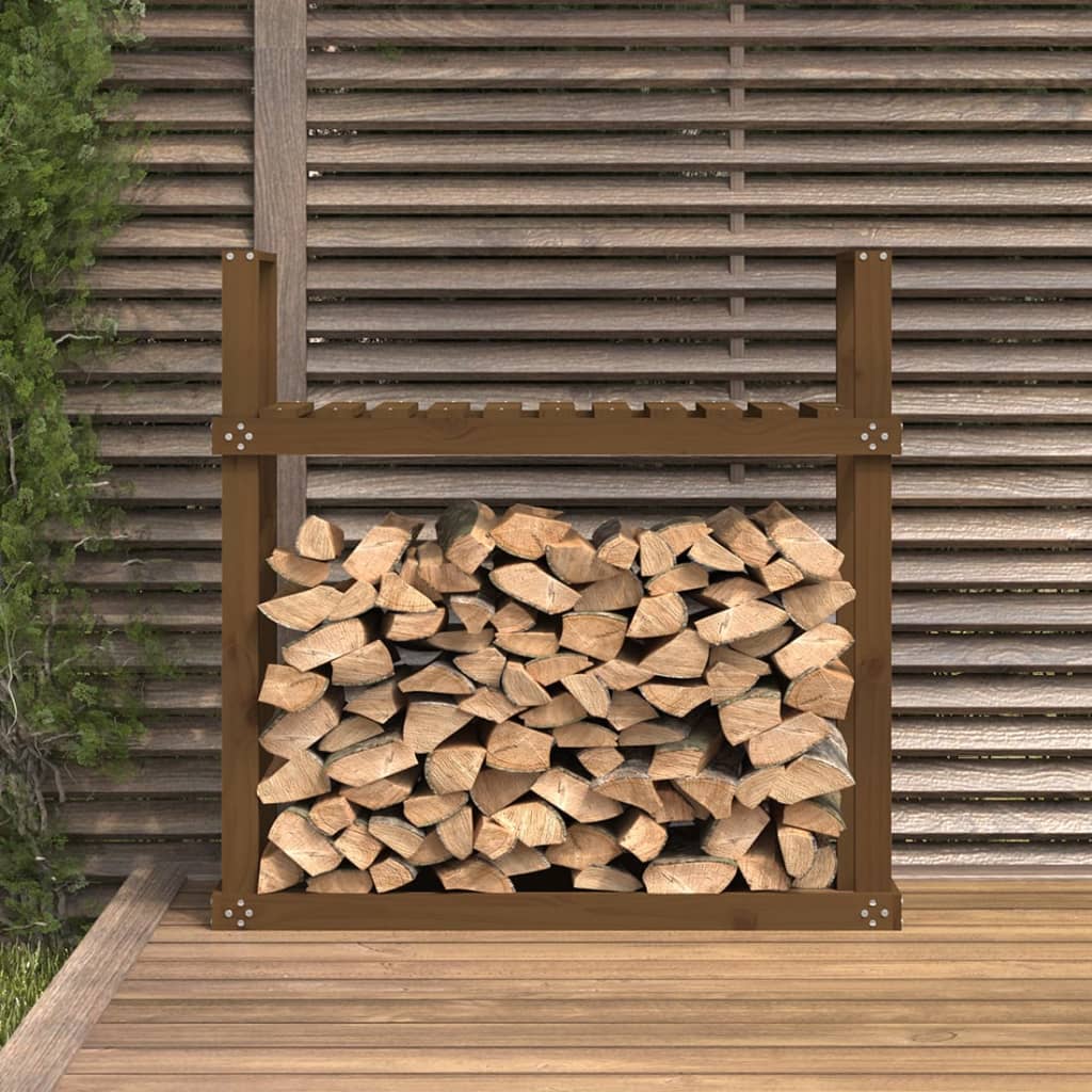 Portalegna Ambra 110x35x108,5 cm in Legno Massello di Pino - homemem39