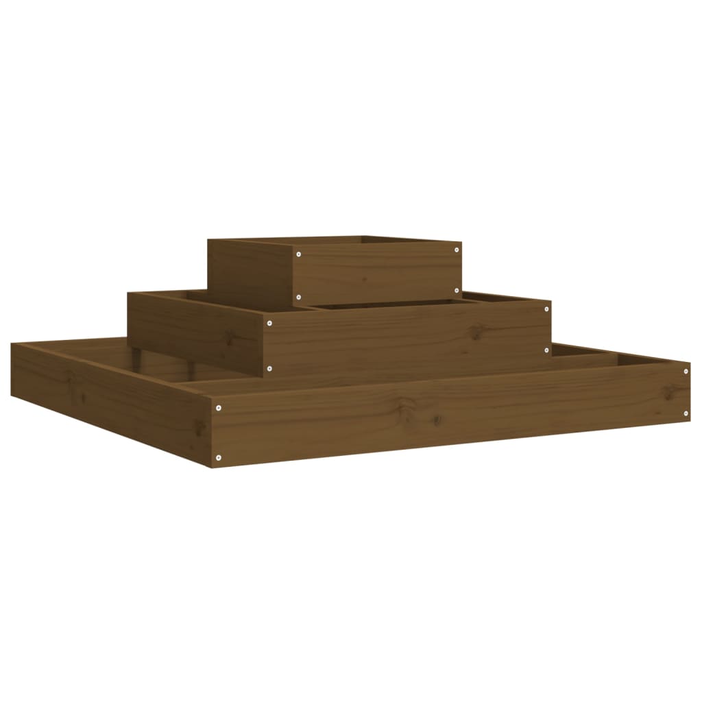 Fioriera Marrone Ambra 80x80x27 cm in Legno Massello di Pino