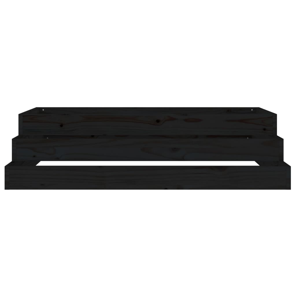Fioriera Nera 110x110x27 cm in Legno Massello di Pino - homemem39