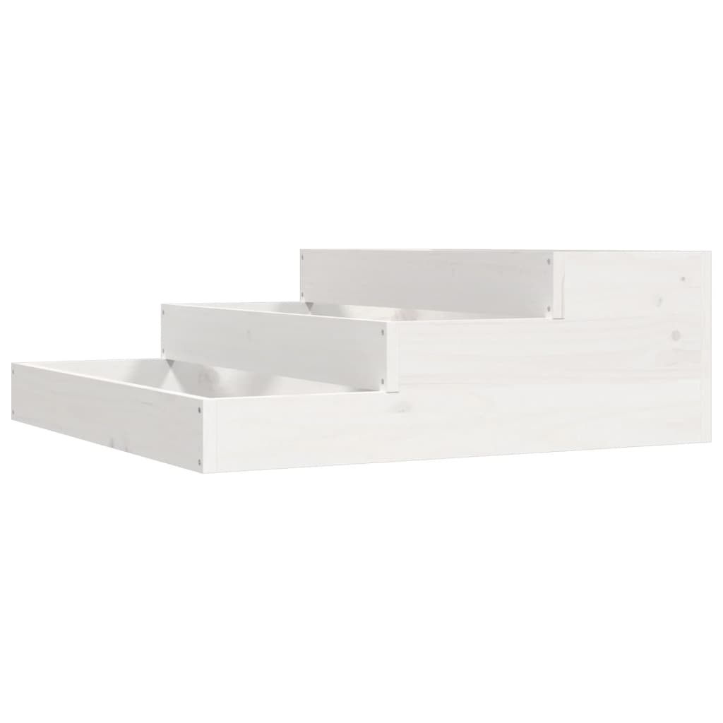 Fioriera Bianca 78x78x27 cm in Legno Massello di Pino - homemem39