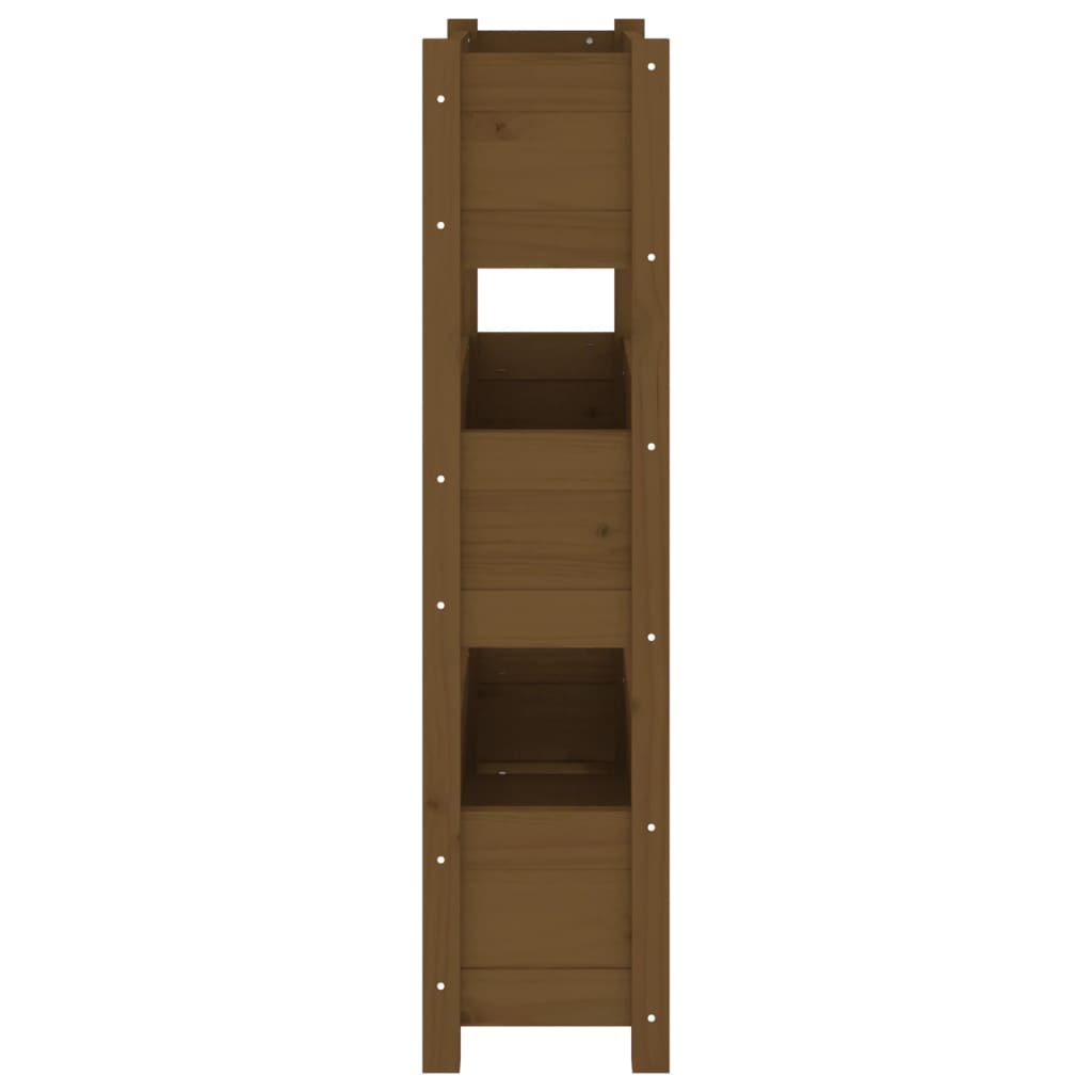 Fioriera Marrone Ambra 77x25x104,5 cm in Legno Massello di Pino - homemem39