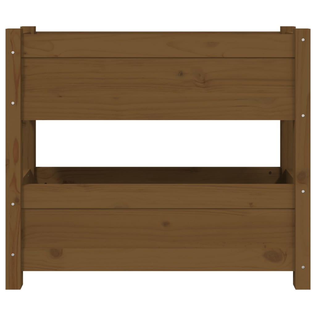 Fioriera Marrone Ambra 77x25x66 cm in Legno Massello di Pino - homemem39
